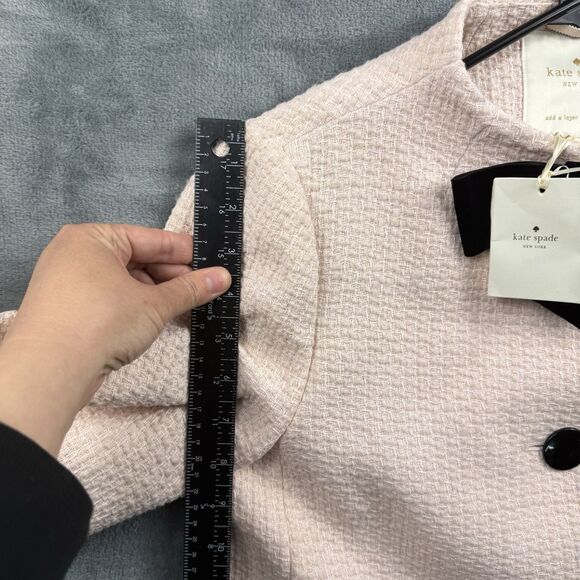 Kate Spade Cherie Pink Tweed Bow Coat Size 2 - New With Tags - Picture 16 of 16